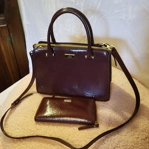 Rare color. Kate Spade Deep Maroon Purse & Wallet combination.